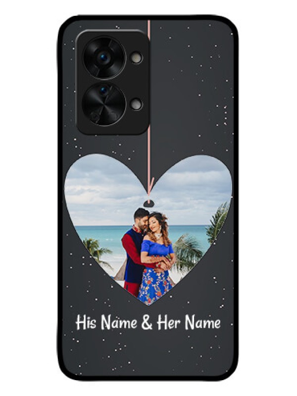 Custom OnePlus Nord 2T 5G Custom Glass Phone Case - Hanging Heart Design