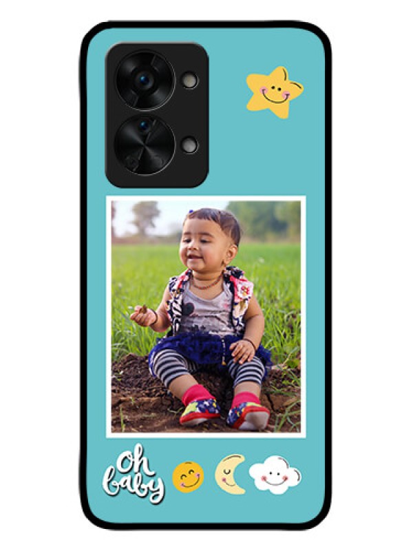 Custom OnePlus Nord 2T 5G Personalized Glass Phone Case - Smiley Kids Stars Design