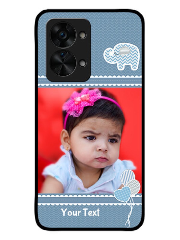 Custom OnePlus Nord 2T 5G Photo Printing on Glass Case - with Kids Pattern Design