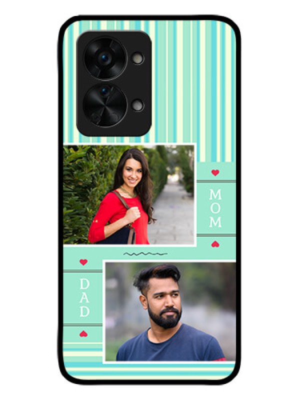 Custom OnePlus Nord 2T 5G Custom Glass Phone Case - Mom & Dad Pic Design
