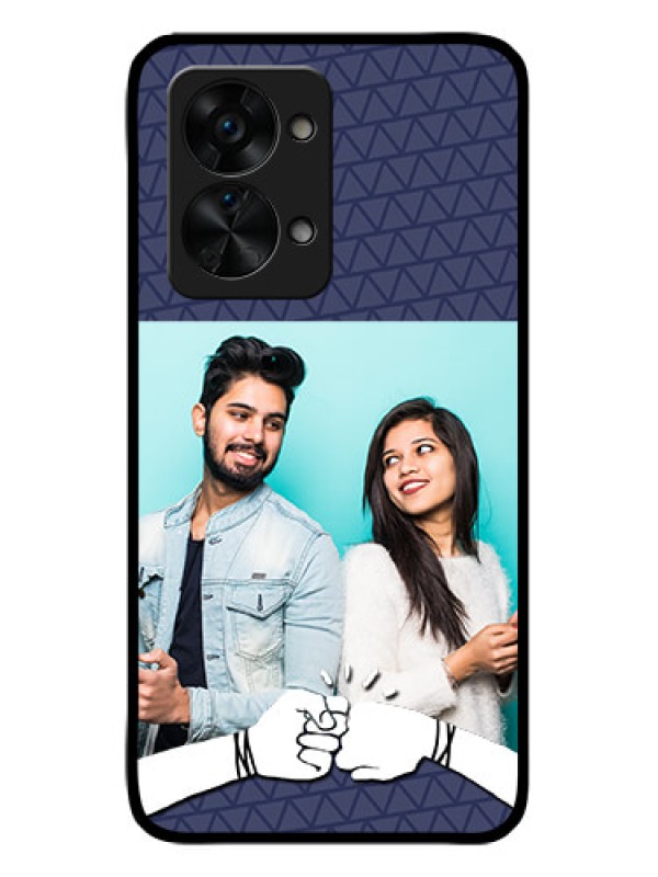 Custom OnePlus Nord 2T 5G Photo Printing on Glass Case - with Best Friends Design