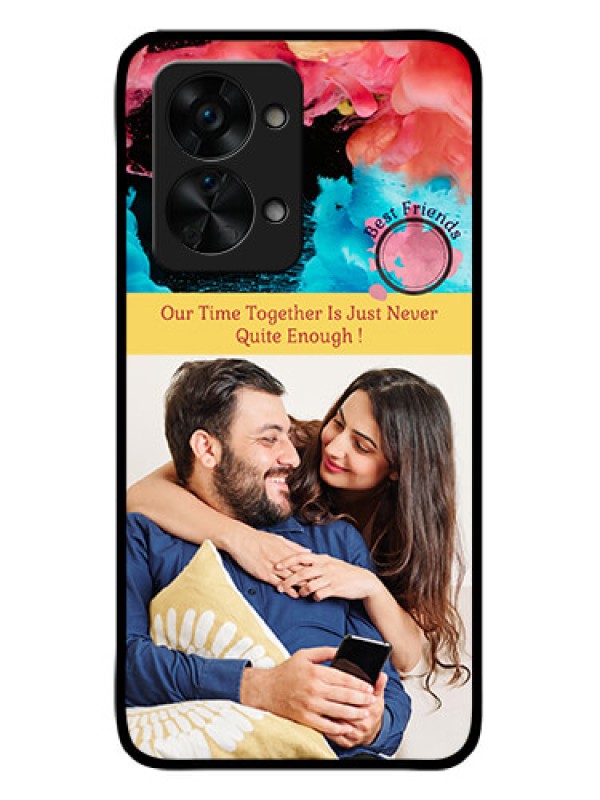 Custom OnePlus Nord 2T 5G Custom Glass Mobile Case - Quote with Acrylic Painting Design