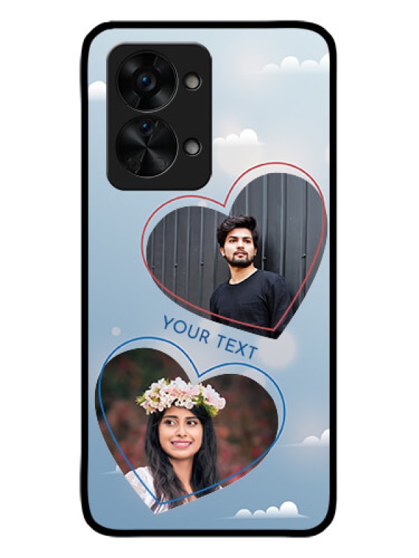 Custom OnePlus Nord 2T 5G Custom Glass Mobile Case - Blue Color Couple Design