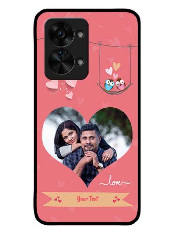 Custom OnePlus Nord 2T 5G Personalized Glass Phone Case - Peach Color Love Design