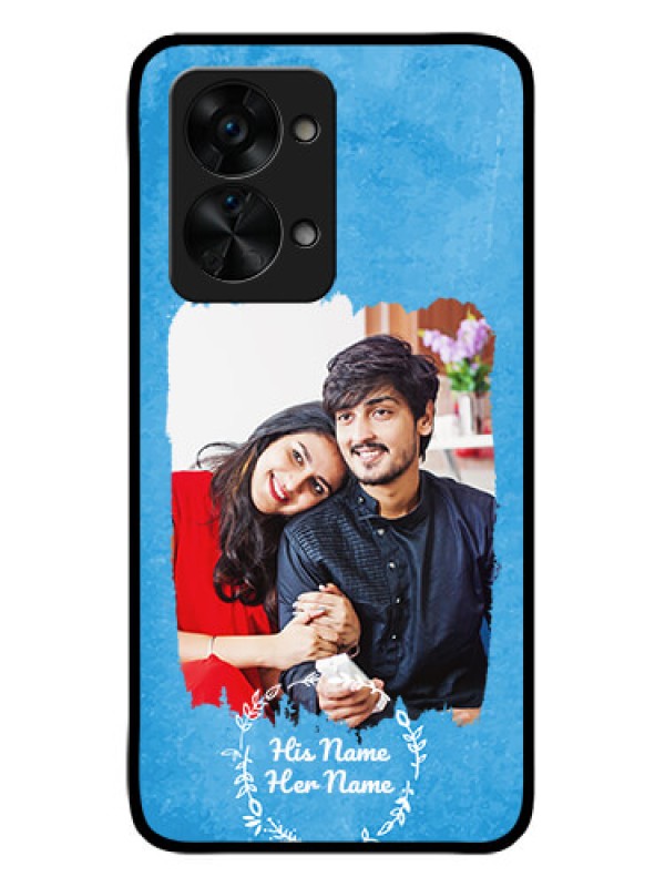 Custom OnePlus Nord 2T 5G Custom Glass Phone Case - Blue Color Vintage Design