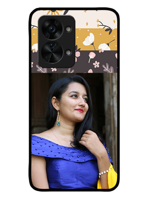Custom OnePlus Nord 2T 5G Custom Glass Phone Case - Stylish Floral Design