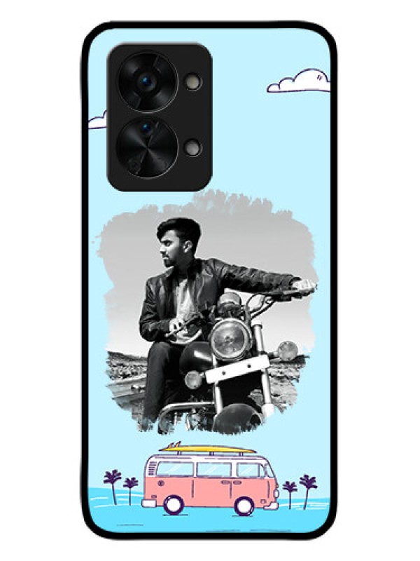 Custom OnePlus Nord 2T 5G Photo Printing on Glass Case - Travel & Adventure Design