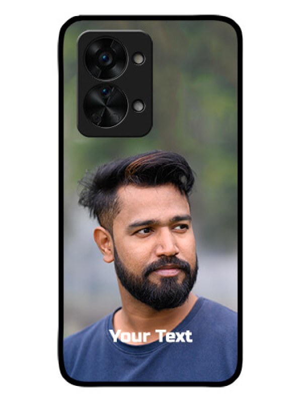 Custom OnePlus Nord 2T 5G Glass Mobile Cover: Photo with Text