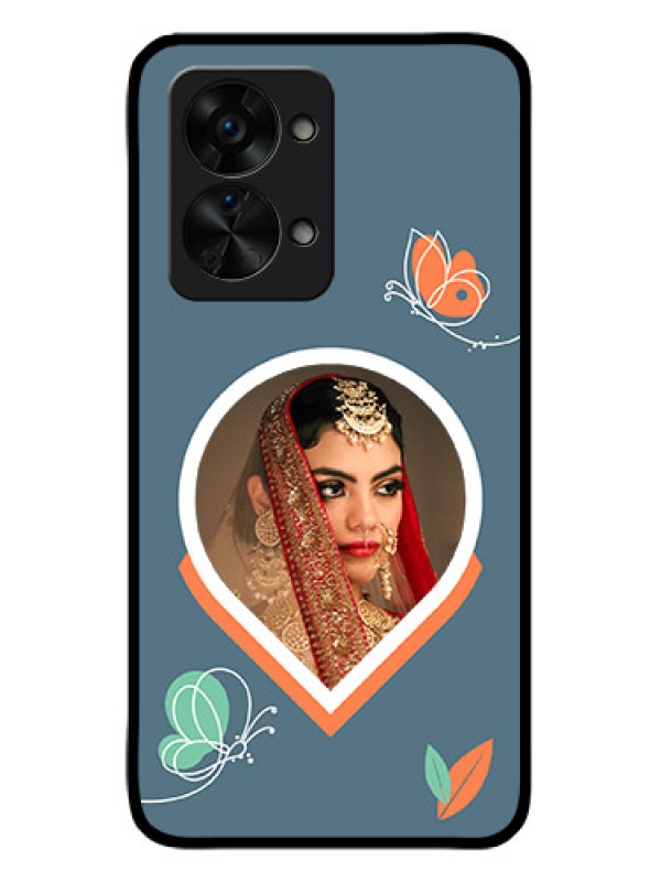 Custom OnePlus Nord 2T 5G Custom Glass Mobile Case - Droplet Butterflies Design
