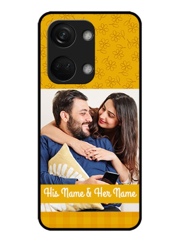 Custom OnePlus Nord 3 5G Custom Glass Mobile Case - Yellow Floral Design