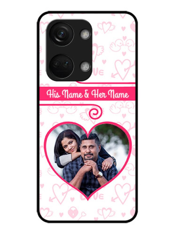 Custom OnePlus Nord 3 5G Personalized Glass Phone Case - Heart Shape Love Design