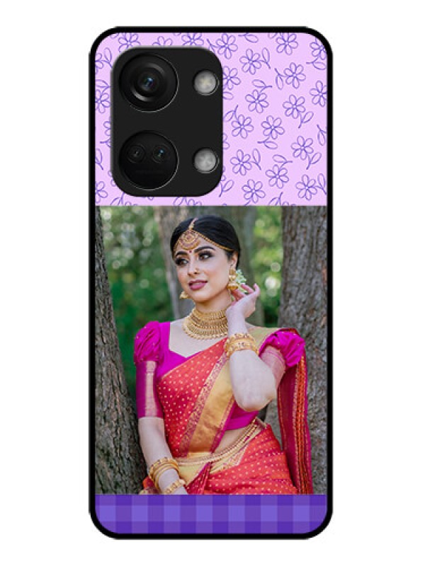 Custom OnePlus Nord 3 5G Custom Glass Phone Case - Purple Floral Design
