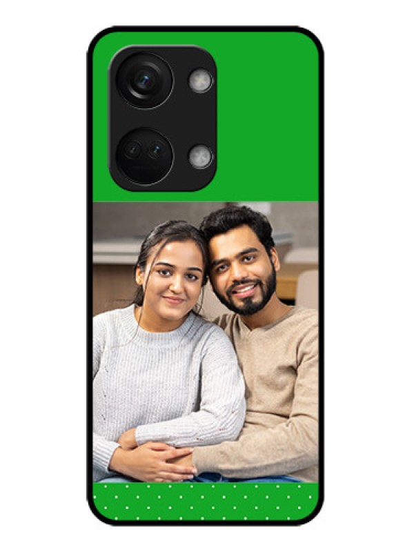 Custom OnePlus Nord 3 5G Personalized Glass Phone Case - Green Pattern Design