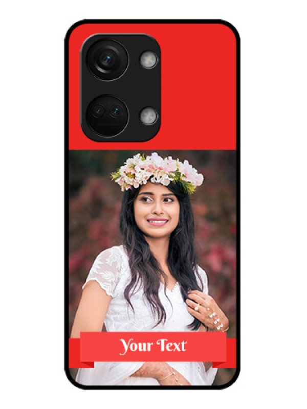 Custom OnePlus Nord 3 5G Custom Glass Phone Case - Simple Red Color Design