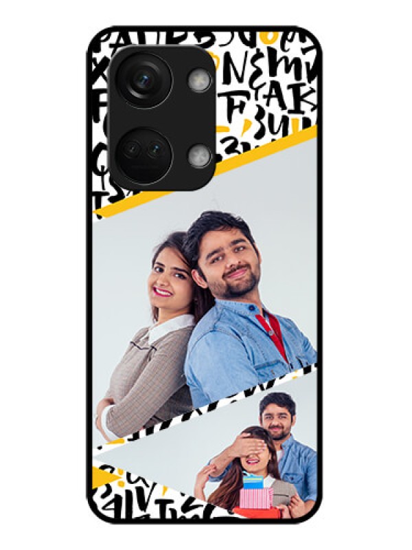 Custom OnePlus Nord 3 5G Custom Glass Mobile Case - Letters Pattern Design