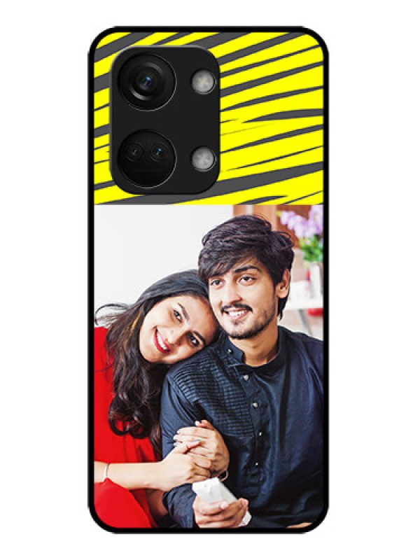 Custom OnePlus Nord 3 5G Photo Printing on Glass Case - Yellow Abstract Design