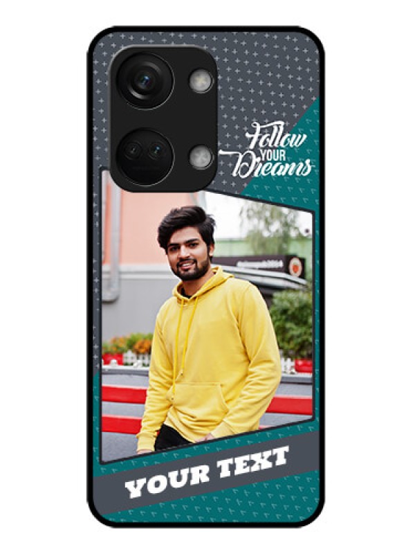 Custom OnePlus Nord 3 5G Personalized Glass Phone Case - Background Pattern Design with Quote