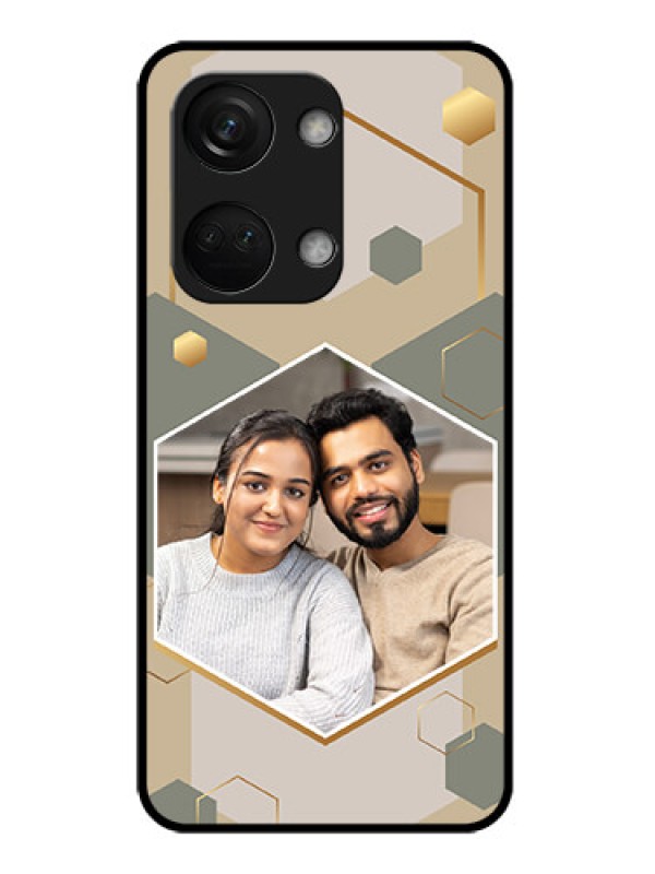 Custom OnePlus Nord 3 5G Photo Printing on Glass Case - Stylish Hexagon Pattern Design