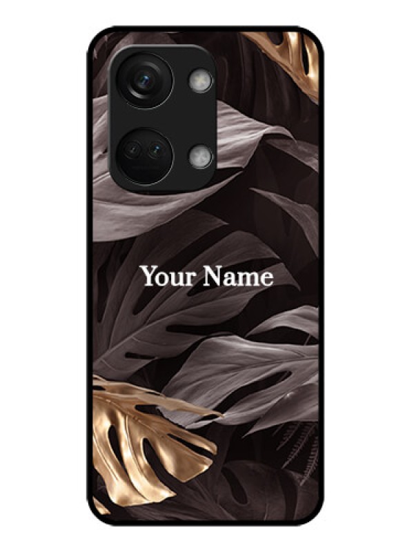 Custom OnePlus Nord 3 5G Personalised Glass Phone Case - Wild Leaves digital paint Design