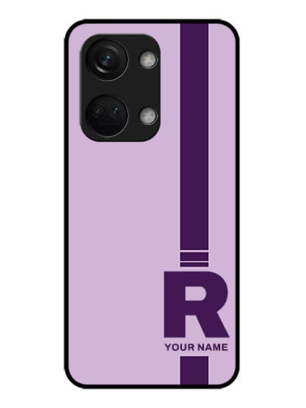 Custom OnePlus Nord 3 5G Photo Printing on Glass Case - Simple dual tone stripe with name Design