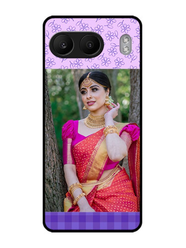 Custom OnePlus Nord 4 5G Custom Glass Phone CasePurple Floral Design