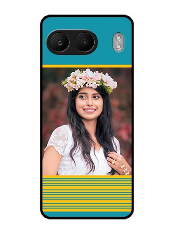 Custom OnePlus Nord 4 5G Custom Glass Phone CaseYellow and Blue Design
