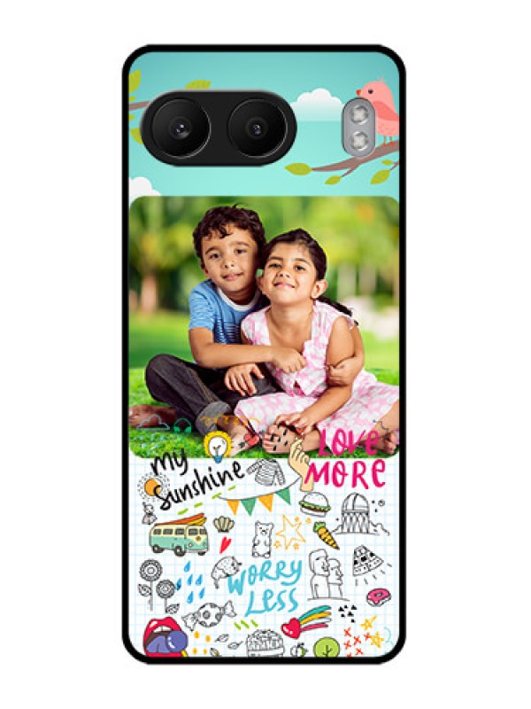 Custom OnePlus Nord 4 5G Custom Glass Phone CaseDoodle Love Design