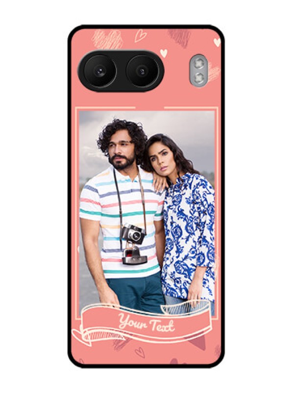 Custom OnePlus Nord 4 5G Custom Glass Phone CaseLove Doodle Art Design