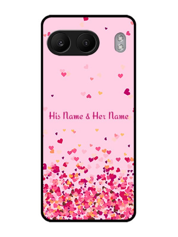 Custom OnePlus Nord 4 5G Custom Glass Phone CaseFloating Hearts Design