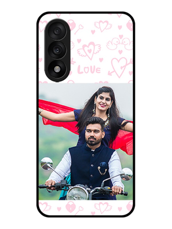 Custom OnePlus Nord 5 5G Custom Glass Phone Case - Pink Flying Heart Design