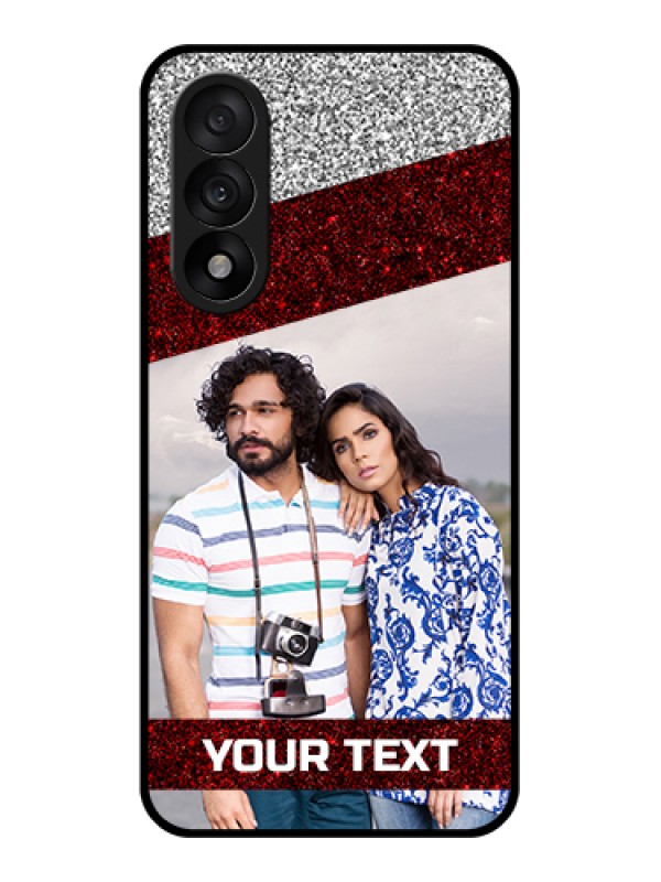 Custom OnePlus Nord 5 5G Custom Glass Phone Case - Image Holder With Glitter Strip Design