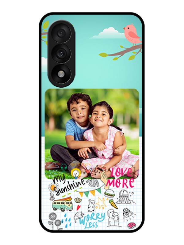 Custom OnePlus Nord 5 5G Custom Glass Phone Case - Doodle Love Design