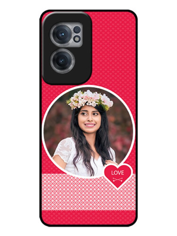 Custom OnePlus Nord CE 2 5G Personalised Glass Phone Case - Pink Pattern Design