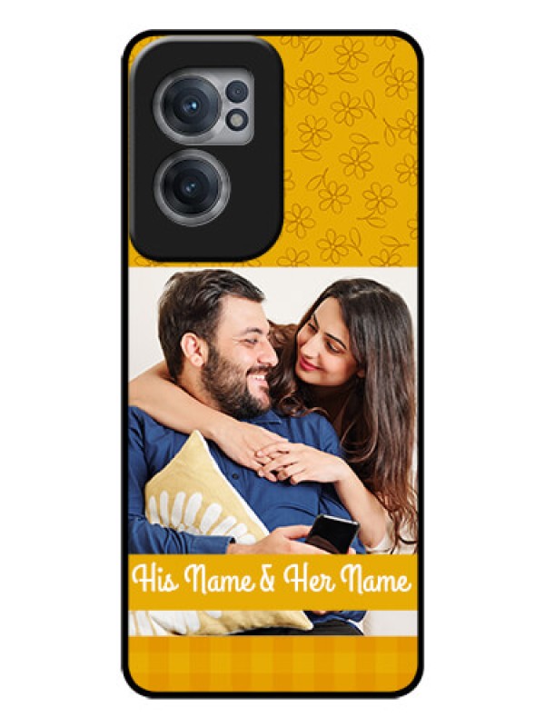Custom OnePlus Nord CE 2 5G Custom Glass Mobile Case - Yellow Floral Design