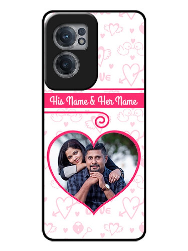 Custom OnePlus Nord CE 2 5G Personalized Glass Phone Case - Heart Shape Love Design