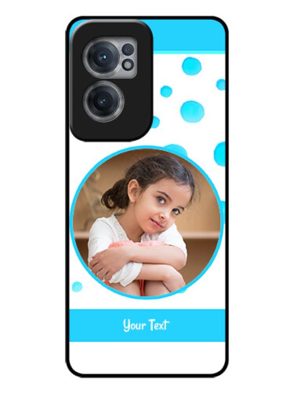 Custom OnePlus Nord CE 2 5G Photo Printing on Glass Case - Blue Bubbles Pattern Design
