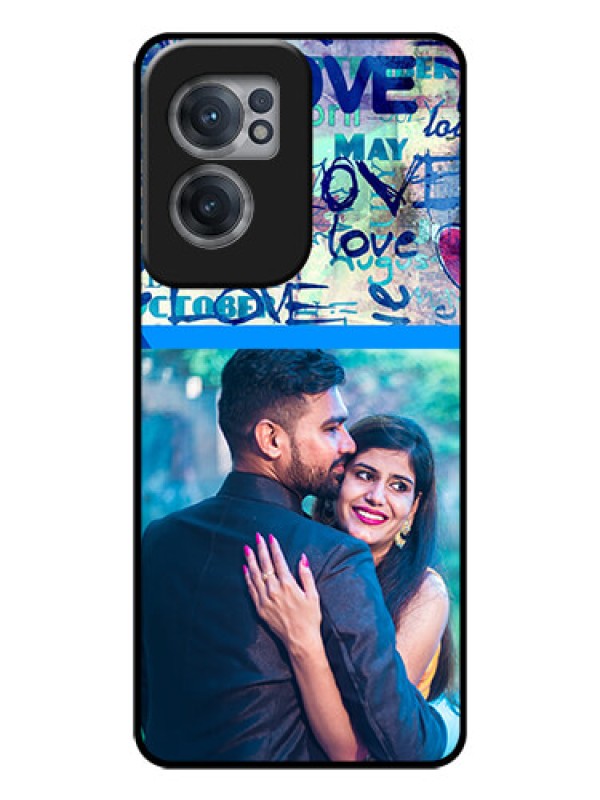Custom OnePlus Nord CE 2 5G Custom Glass Mobile Case - Colorful Love Design