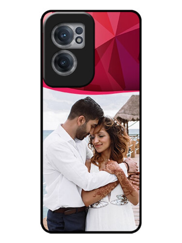 Custom OnePlus Nord CE 2 5G Custom Glass Mobile Case - Red Abstract Design
