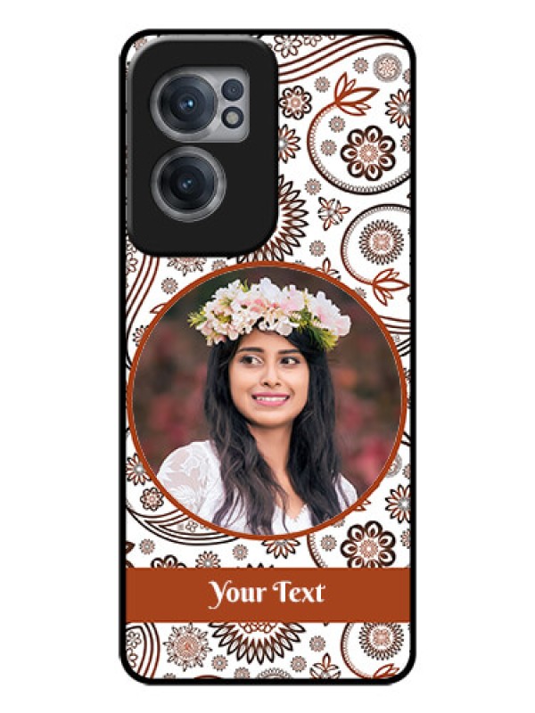 Custom OnePlus Nord CE 2 5G Custom Glass Mobile Case - Abstract Flower Design