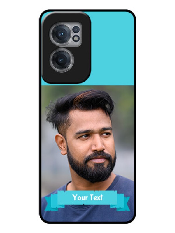 Custom OnePlus Nord CE 2 5G Personalized Glass Phone Case - Simple Blue Color Design