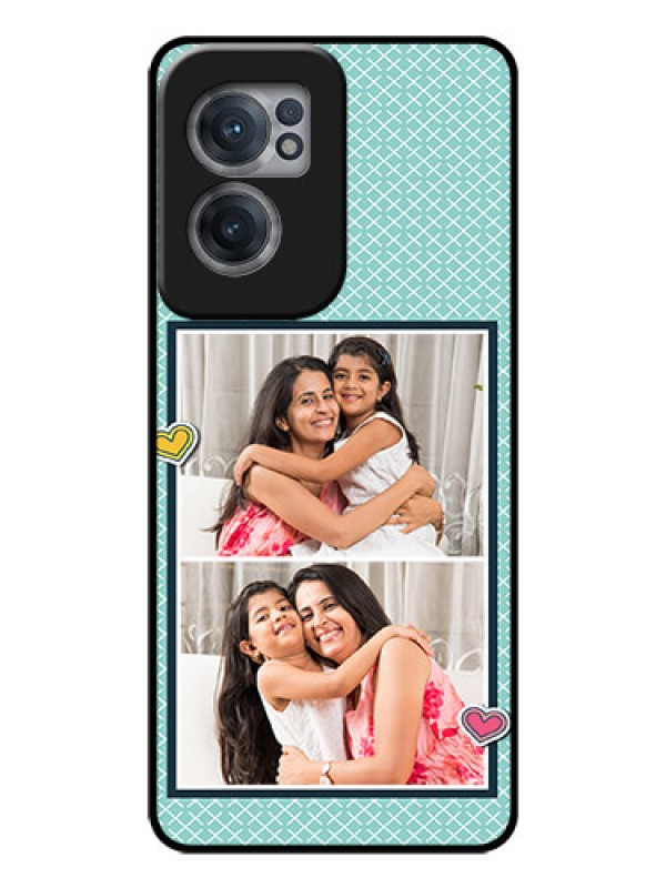 Custom OnePlus Nord CE 2 5G Custom Glass Phone Case - 2 Image Holder with Pattern Design