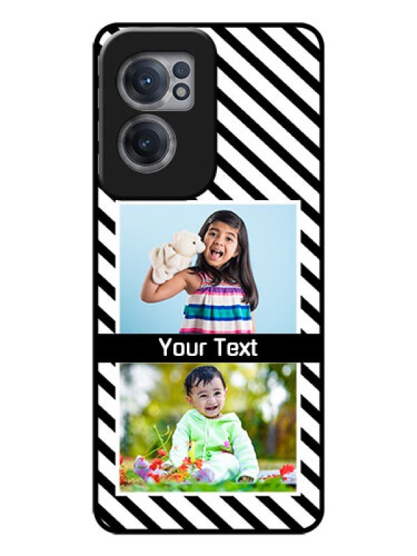 Custom OnePlus Nord CE 2 5G Photo Printing on Glass Case - Black And White Stripes Design