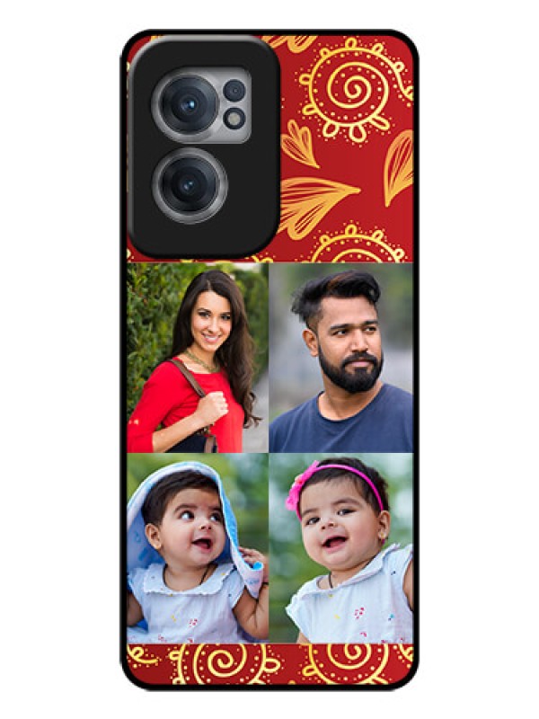 Custom OnePlus Nord CE 2 5G Photo Printing on Glass Case - 4 Image Traditional Design