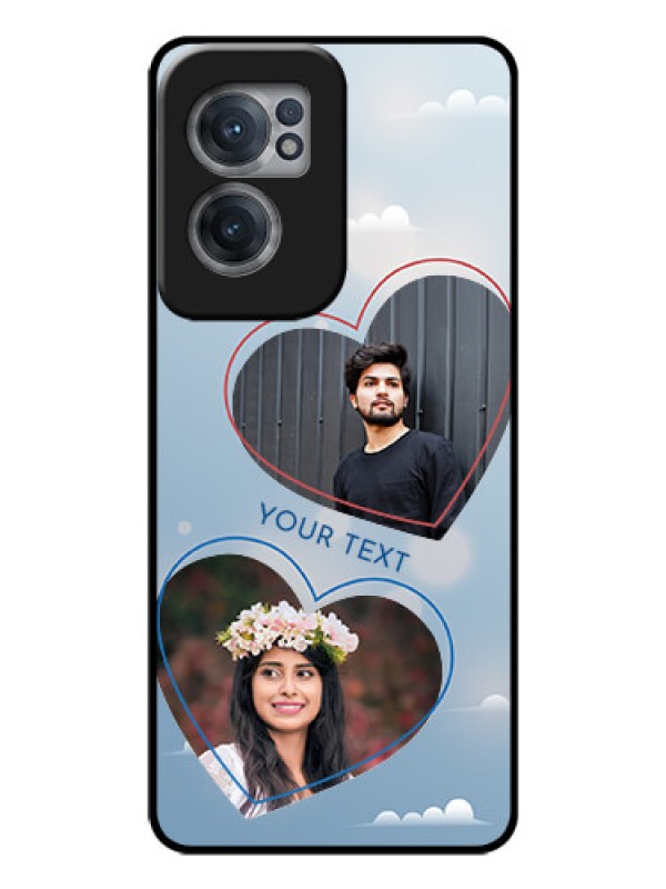 Custom OnePlus Nord CE 2 5G Custom Glass Mobile Case - Blue Color Couple Design