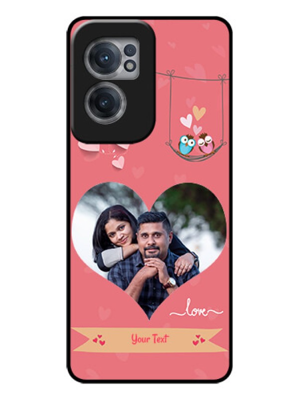 Custom OnePlus Nord CE 2 5G Personalized Glass Phone Case - Peach Color Love Design