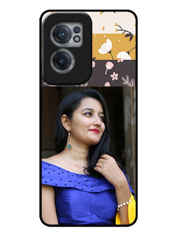 Custom OnePlus Nord CE 2 5G Custom Glass Phone Case - Stylish Floral Design