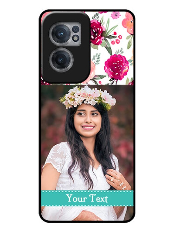 Custom OnePlus Nord CE 2 5G Custom Glass Phone Case - Watercolor Floral Design