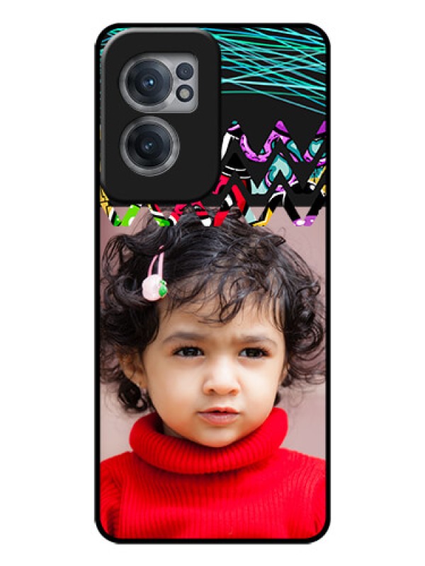 Custom OnePlus Nord CE 2 5G Personalized Glass Phone Case - Neon Abstract Design