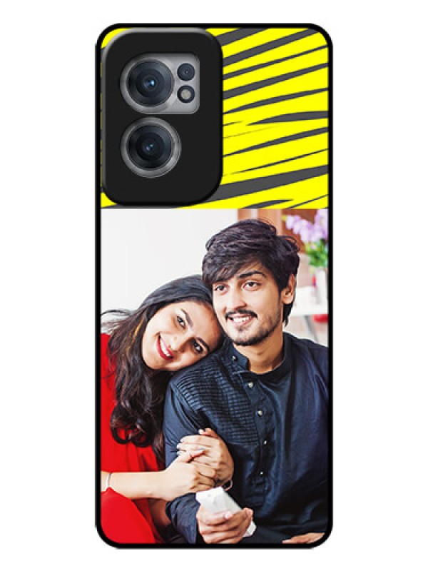 Custom OnePlus Nord CE 2 5G Photo Printing on Glass Case - Yellow Abstract Design