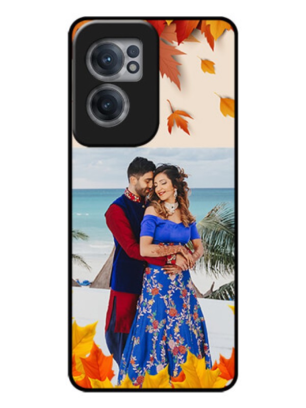 Custom OnePlus Nord CE 2 5G Photo Printing on Glass Case - Autumn Maple Leaves Design